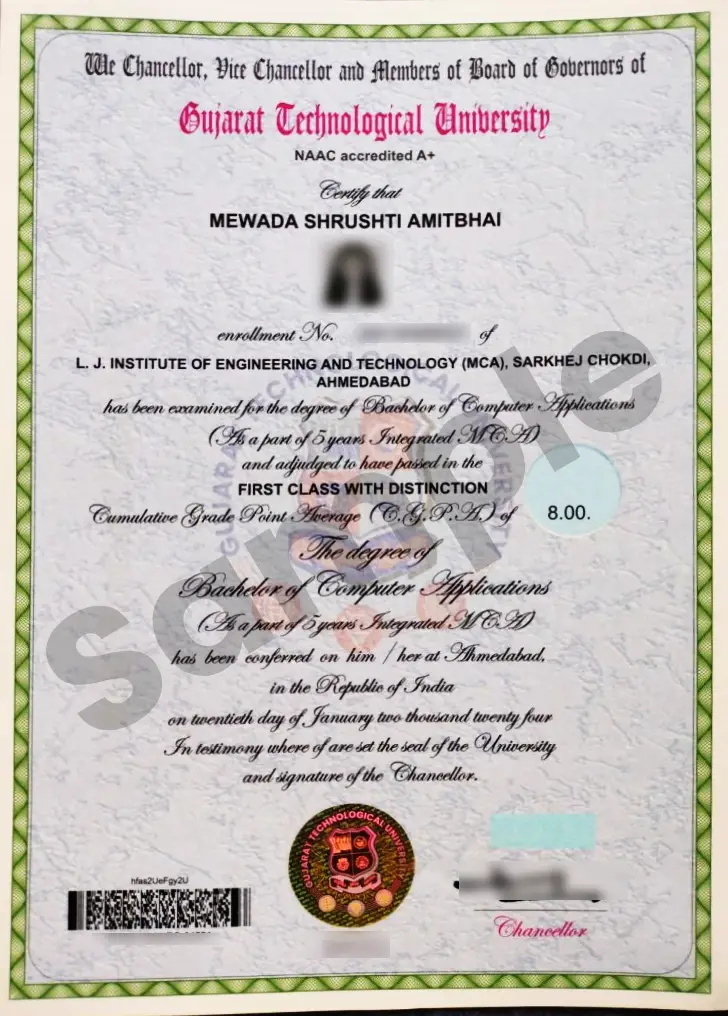 GTU Sample Degree